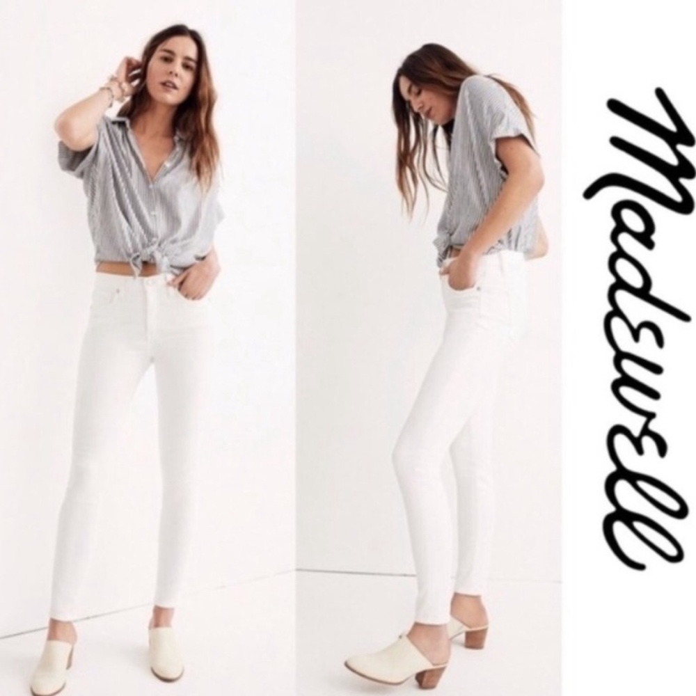 Madewell Women's High Rise 9” Skinny White Jeans